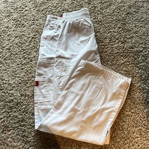 White dickies cargo scrub pant